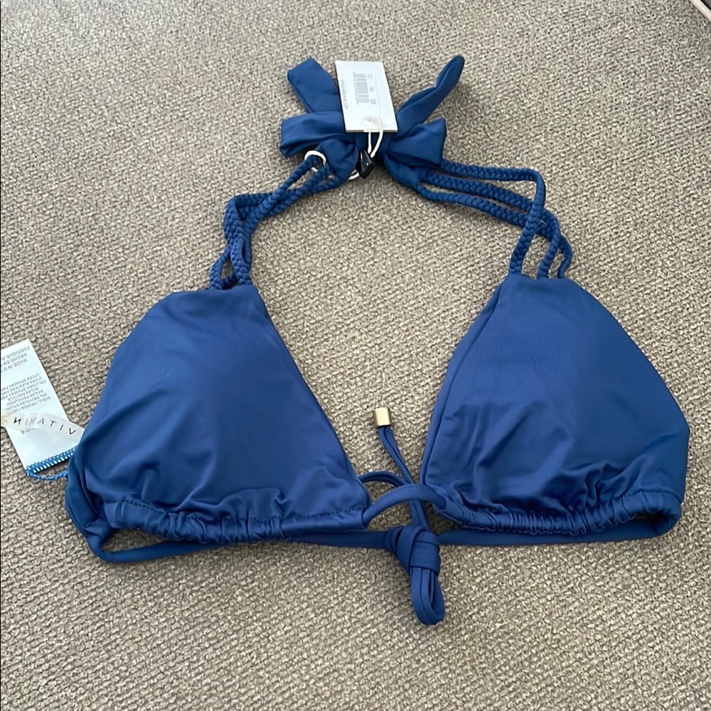 Blue Triangle Bikini Top